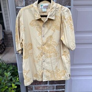 Kula Kula 100% Silk Shirt Men’s Large Tropical Floral Print